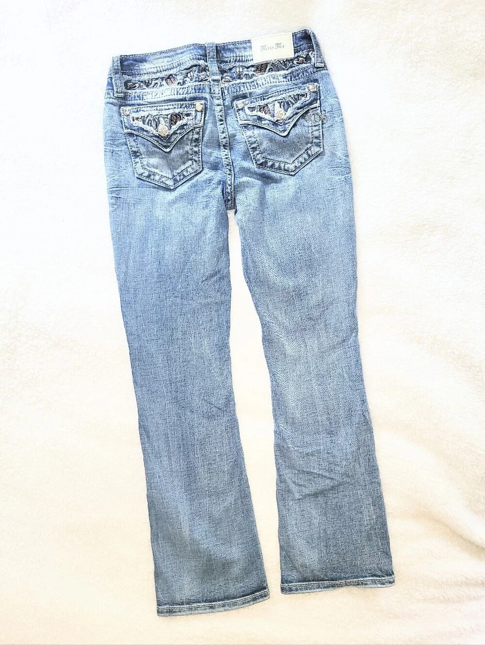 NWOT Miss Me Rare Cowboy Western Theme Premium Denim Jeans Tailor Boot Size 27 - Picture 4 of 16